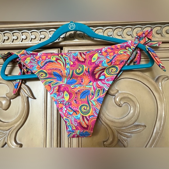 Bikini bottom Multi gorgeous colors sz Lguc adjustable sudes 👁️ at measurements - Picture 8 of 10